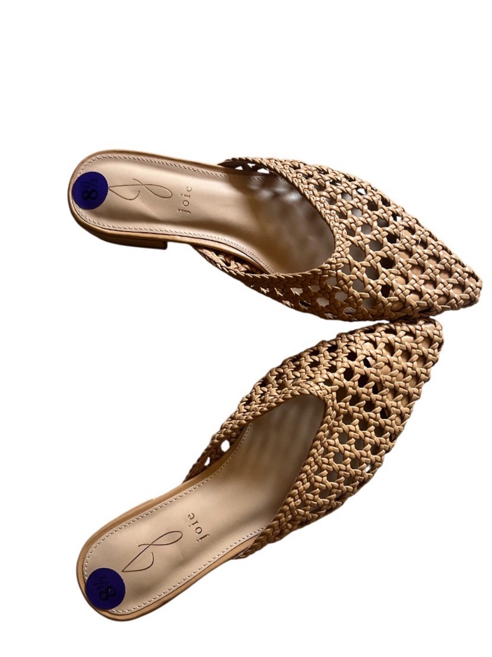 Joie Behold Tan Woven Slip-On Flat Mule Slides Sz 8.5 - Picture 2 of 4